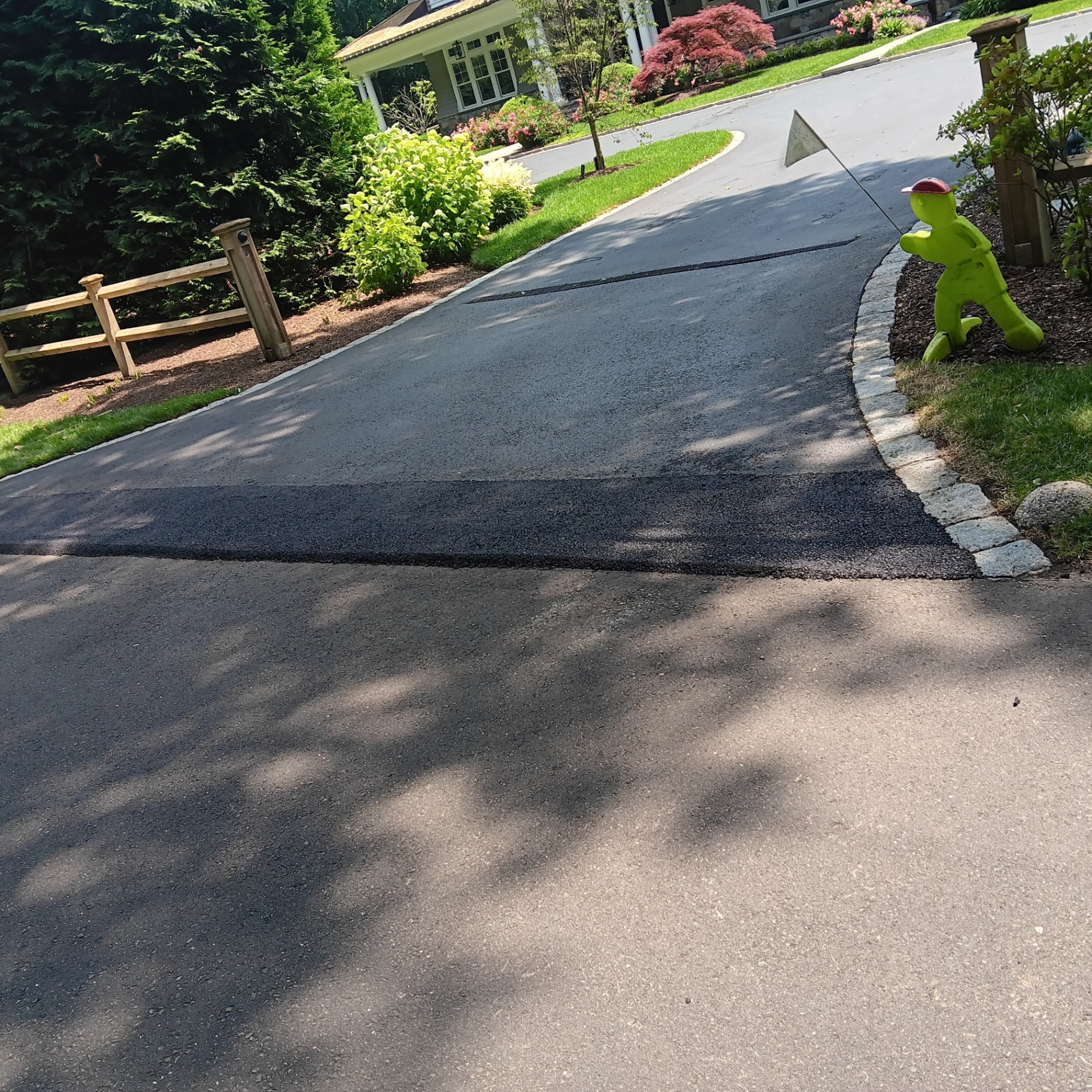 Newly resurfaced residential driveway
